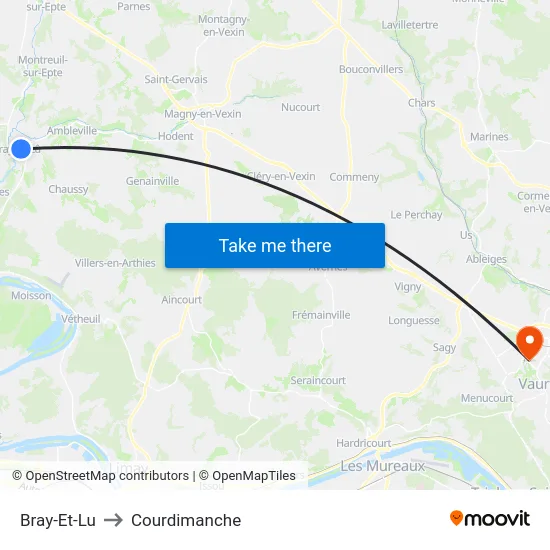 Bray-Et-Lu to Courdimanche map