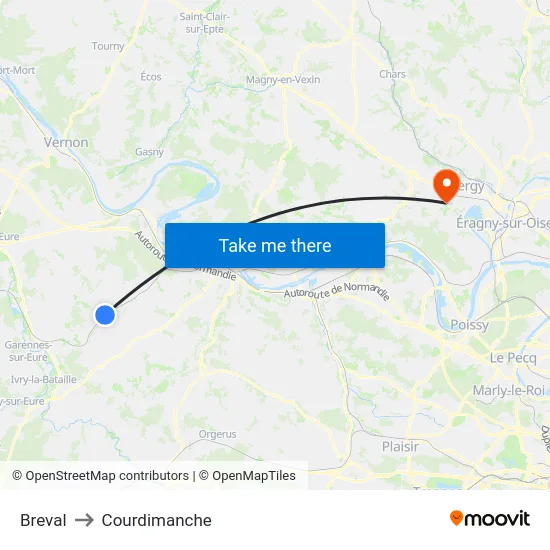 Breval to Courdimanche map