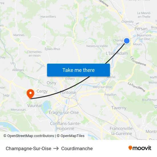 Champagne-Sur-Oise to Courdimanche map