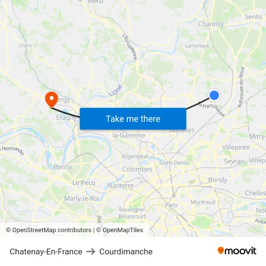 Chatenay-En-France to Courdimanche map