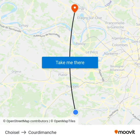 Choisel to Courdimanche map