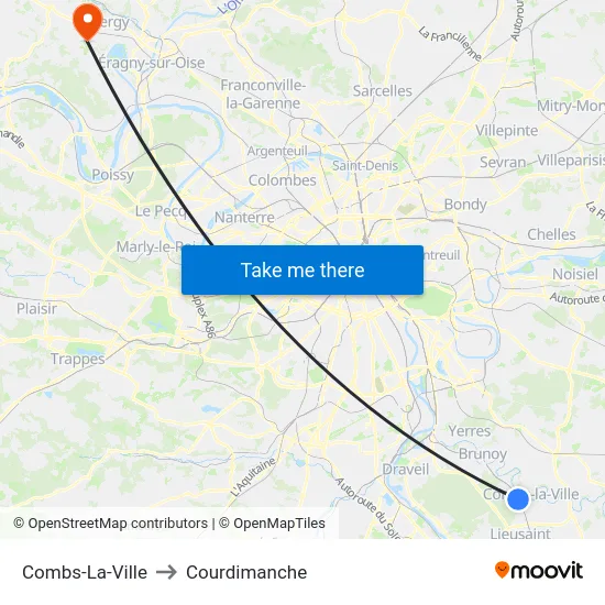 Combs-La-Ville to Courdimanche map