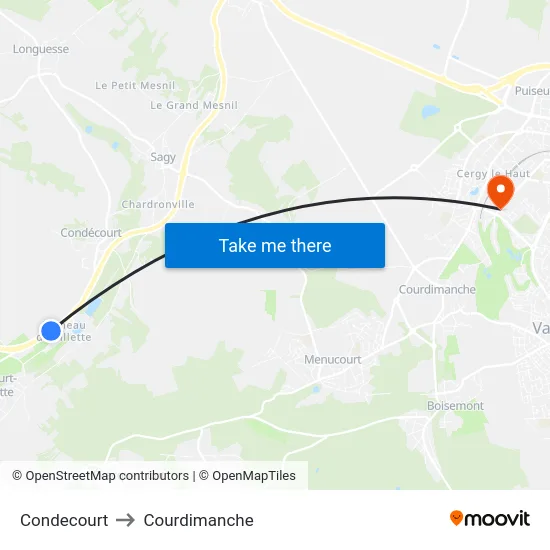 Condecourt to Courdimanche map
