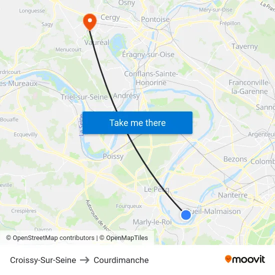 Croissy-Sur-Seine to Courdimanche map