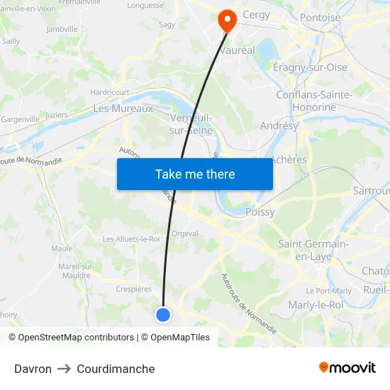 Davron to Courdimanche map