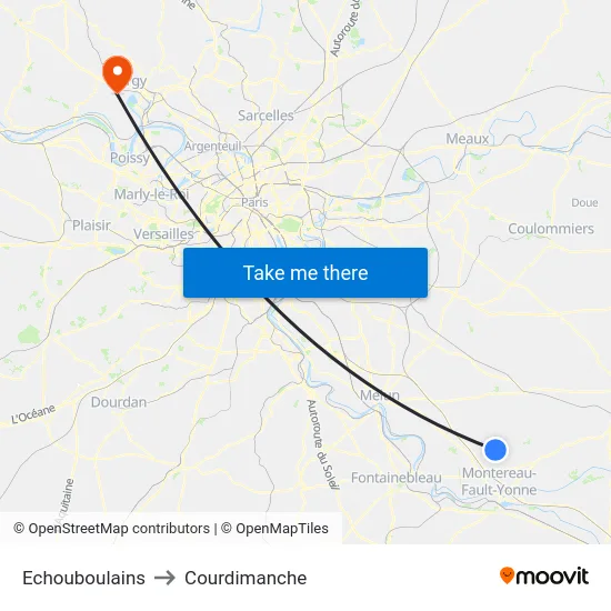 Echouboulains to Courdimanche map