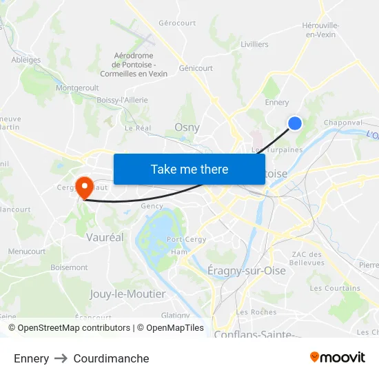 Ennery to Courdimanche map
