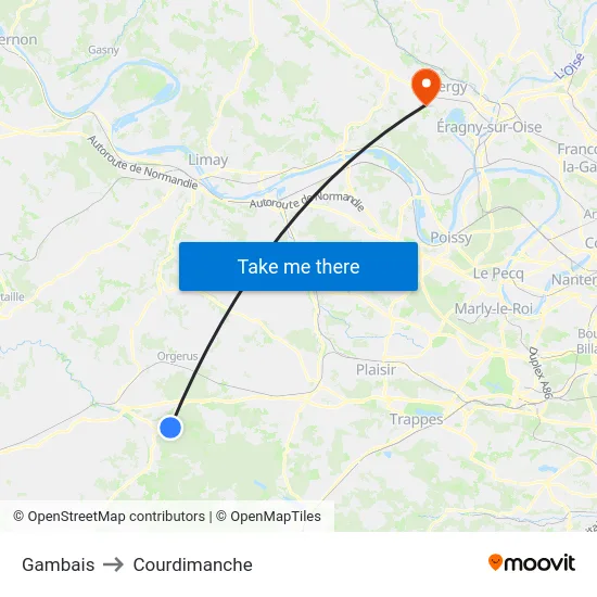 Gambais to Courdimanche map