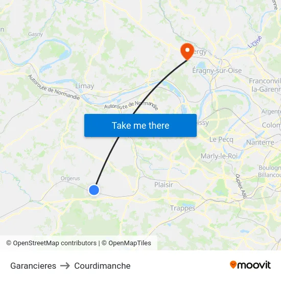 Garancieres to Courdimanche map