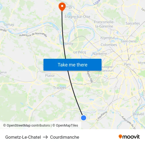 Gometz-Le-Chatel to Courdimanche map