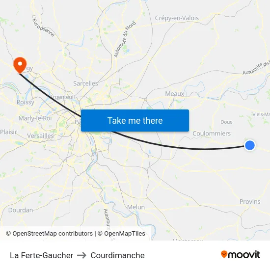 La Ferte-Gaucher to Courdimanche map