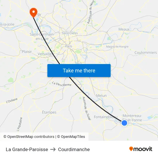 La Grande-Paroisse to Courdimanche map