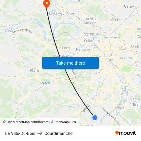 La Ville-Du-Bois to Courdimanche map