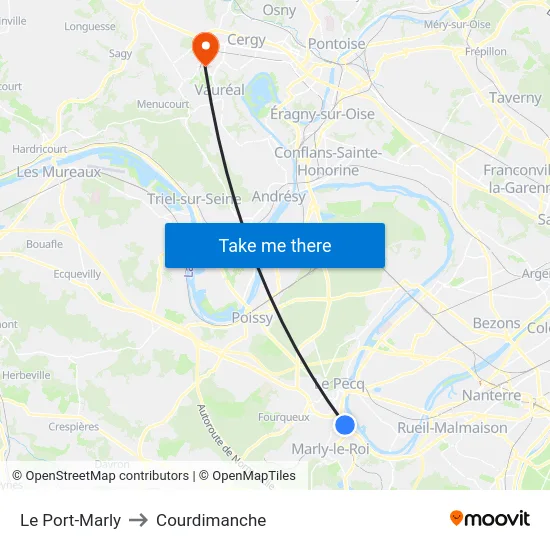 Le Port-Marly to Courdimanche map