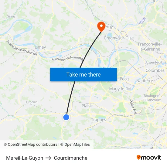 Mareil-Le-Guyon to Courdimanche map