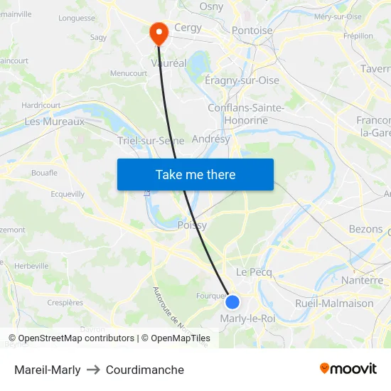 Mareil-Marly to Courdimanche map