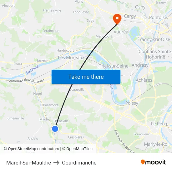 Mareil-Sur-Mauldre to Courdimanche map