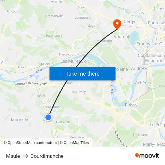 Maule to Courdimanche map
