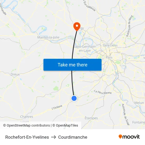 Rochefort-En-Yvelines to Courdimanche map