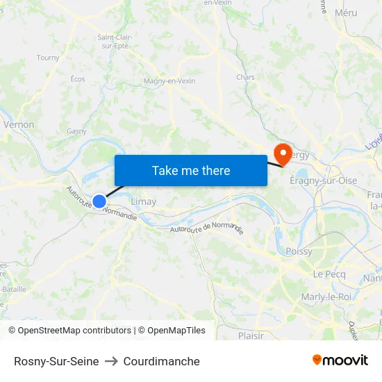Rosny-Sur-Seine to Courdimanche map