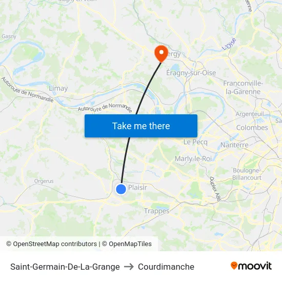Saint-Germain-De-La-Grange to Courdimanche map