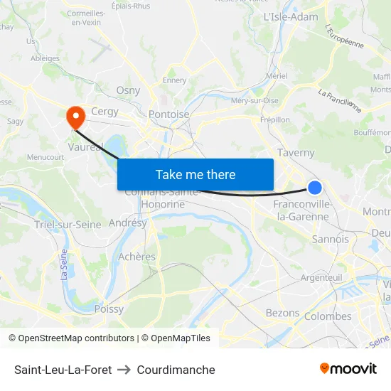 Saint-Leu-La-Foret to Courdimanche map