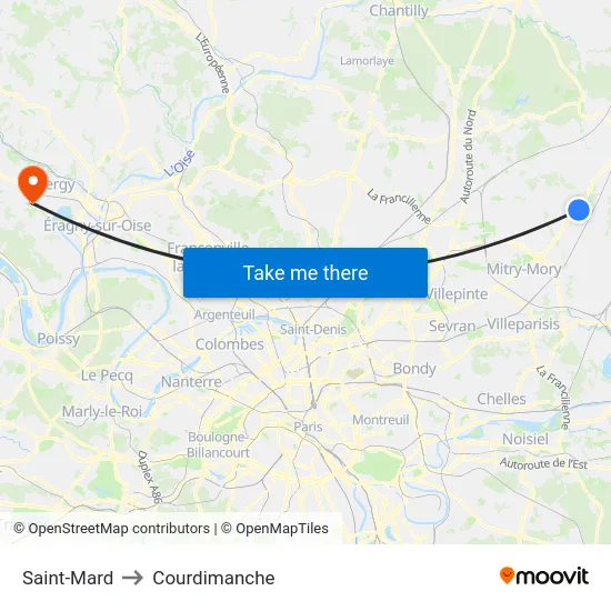 Saint-Mard to Courdimanche map