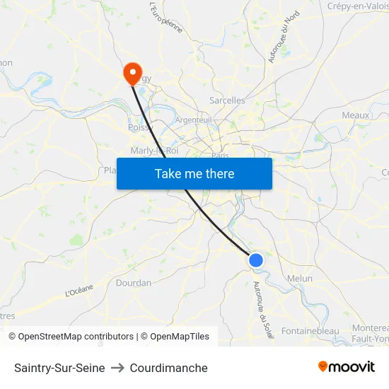 Saintry-Sur-Seine to Courdimanche map