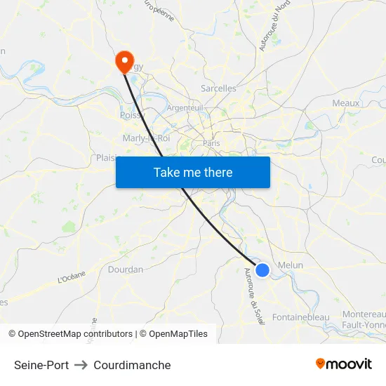 Seine-Port to Courdimanche map