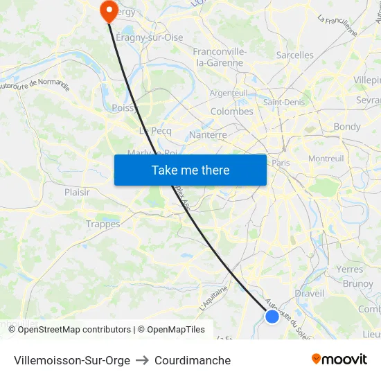 Villemoisson-Sur-Orge to Courdimanche map