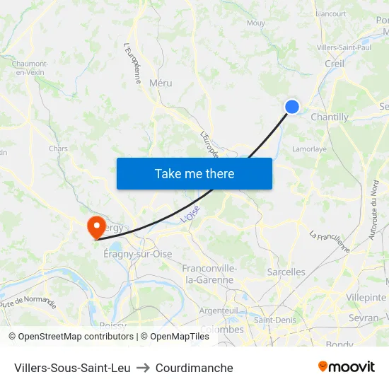 Villers-Sous-Saint-Leu to Courdimanche map