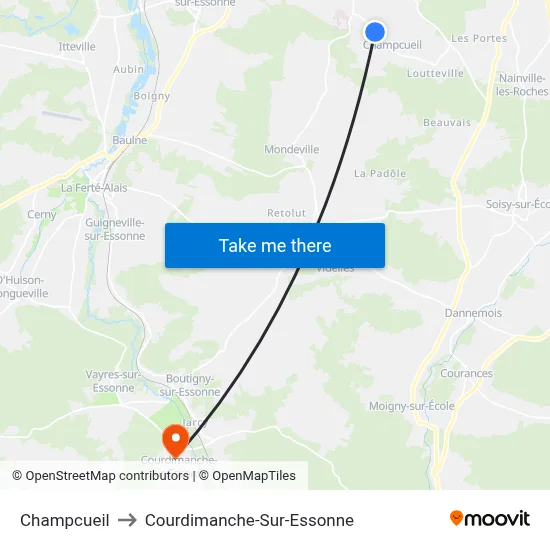 Champcueil to Courdimanche-Sur-Essonne map