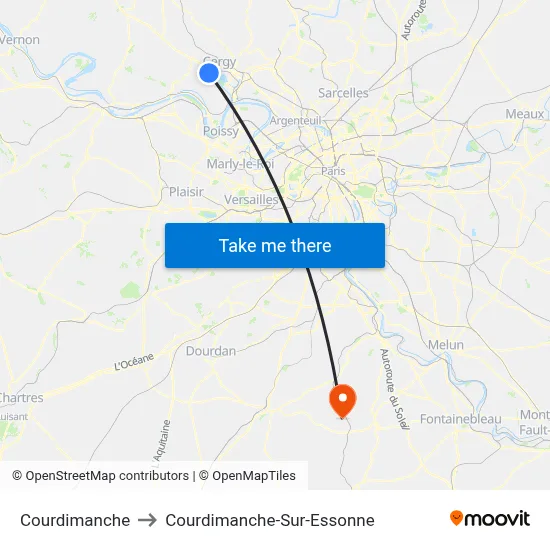 Courdimanche to Courdimanche-Sur-Essonne map