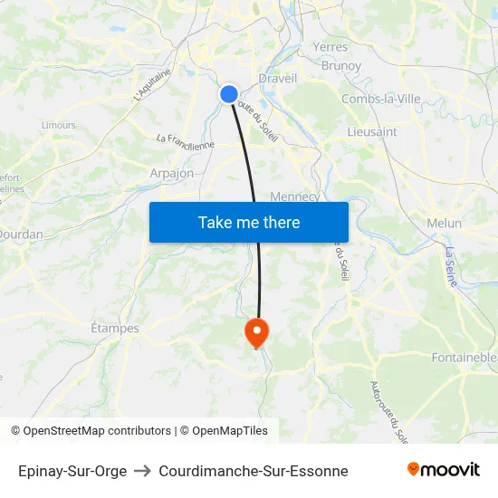 Epinay-Sur-Orge to Courdimanche-Sur-Essonne map