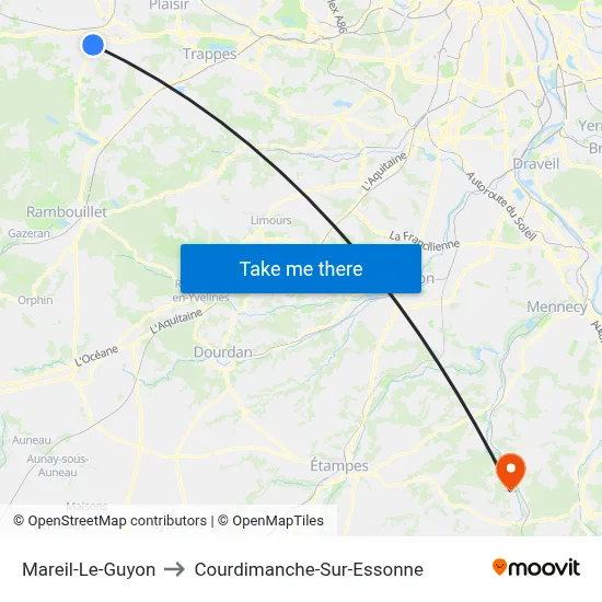 Mareil-Le-Guyon to Courdimanche-Sur-Essonne map