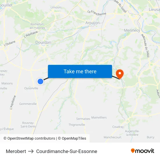 Merobert to Courdimanche-Sur-Essonne map