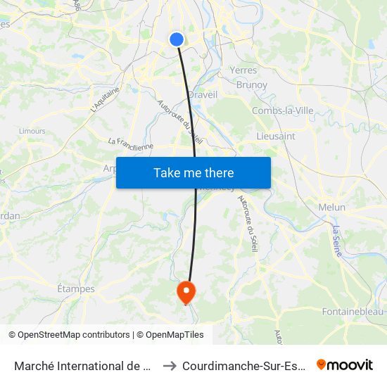 Marché International de Rungis to Courdimanche-Sur-Essonne map