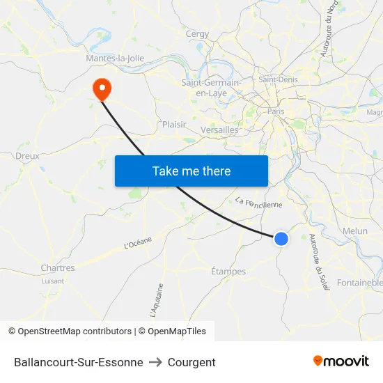 Ballancourt-Sur-Essonne to Courgent map