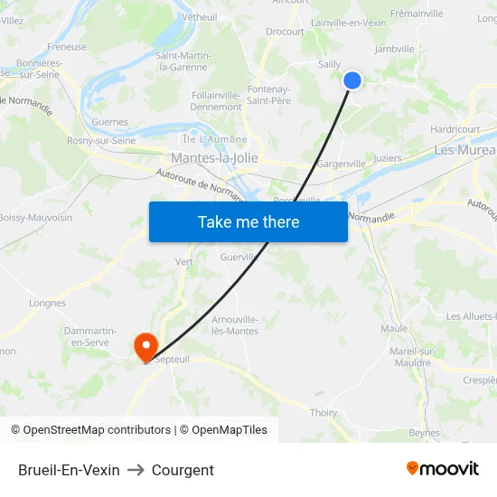 Brueil-En-Vexin to Courgent map