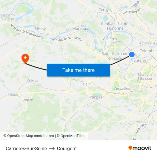 Carrieres-Sur-Seine to Courgent map