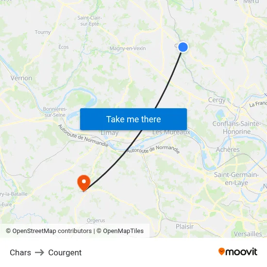 Chars to Courgent map