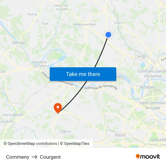 Commeny to Courgent map
