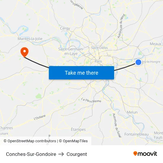 Conches-Sur-Gondoire to Courgent map
