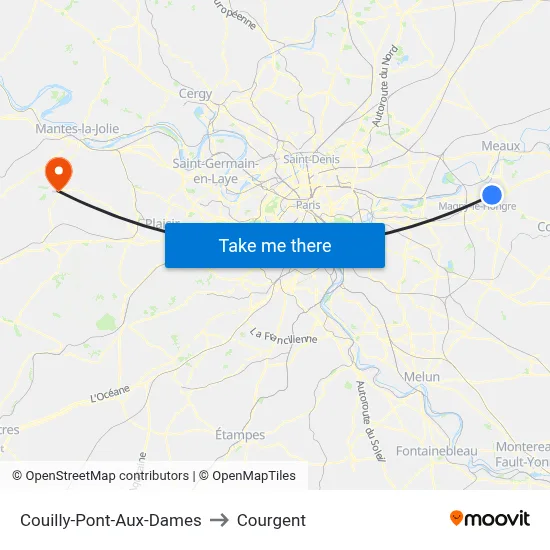Couilly-Pont-Aux-Dames to Courgent map