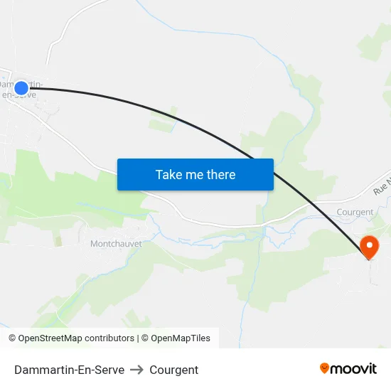 Dammartin-En-Serve to Courgent map