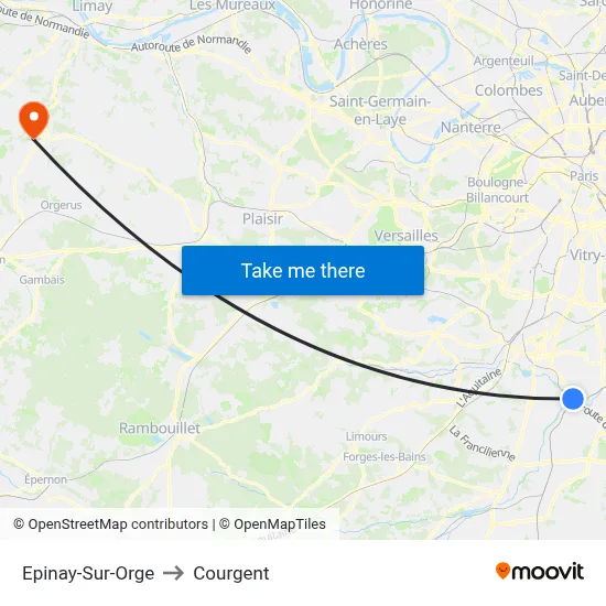 Epinay-Sur-Orge to Courgent map