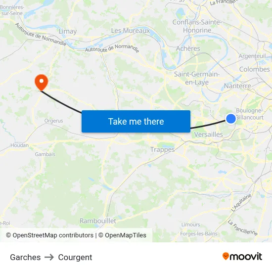 Garches to Courgent map