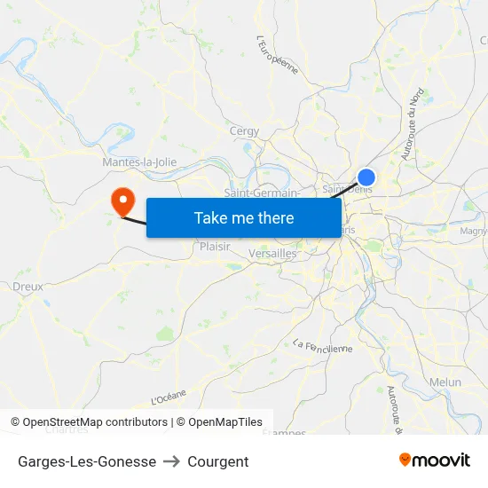 Garges-Les-Gonesse to Courgent map