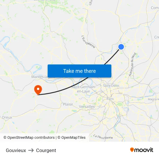 Gouvieux to Courgent map