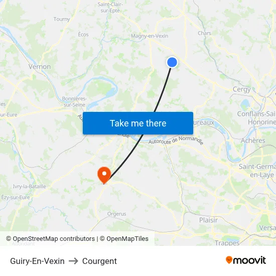 Guiry-En-Vexin to Courgent map
